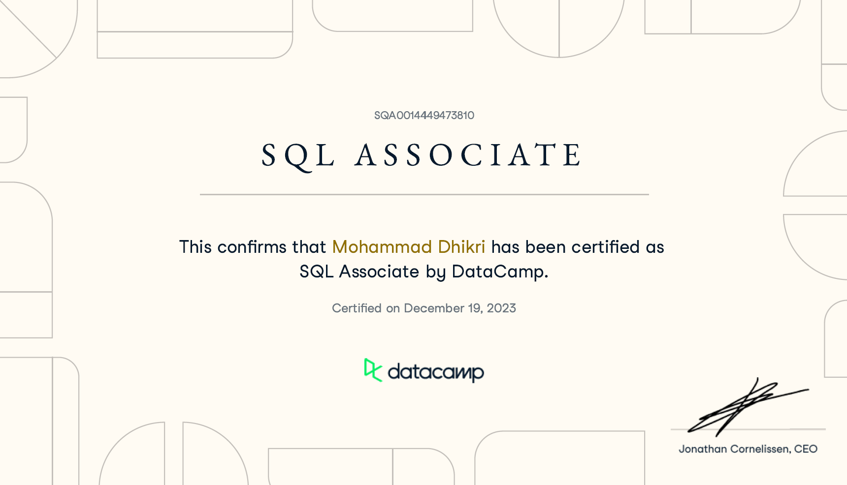 SQL Certificate